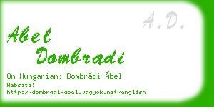abel dombradi business card