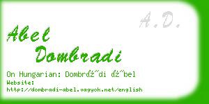 abel dombradi business card